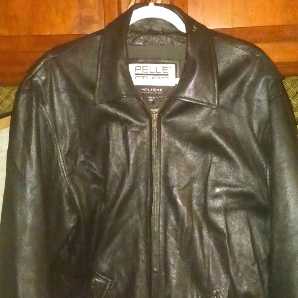 Pelle Studio Leather Jacket Bomber Style Wilson's Sz Large